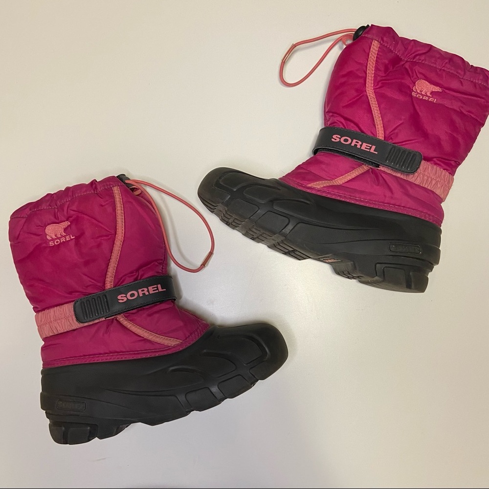 Sorel Kids Pink and Black Snow Boots